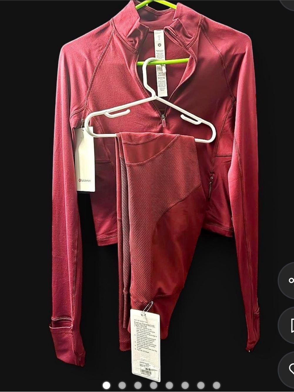 lululemon athletica wine-colored set. NWT size 4